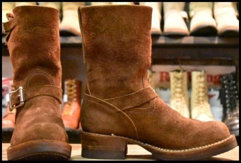 【8E 良品 10年】WESCO ウエスコ カスタムボス エンジニア ブラウンラフアウト 9インチハイト ビブラム705シングル ブーツ HOPESMORE