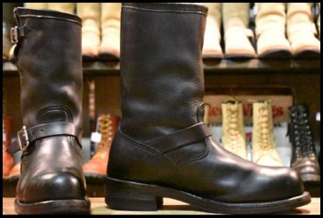 【9.5D 良品 白タグ】Chippewa チペワ エンジニア 27863 黒 ブラック スチールトゥ 11インチハイト ブーツ HOPESMORE