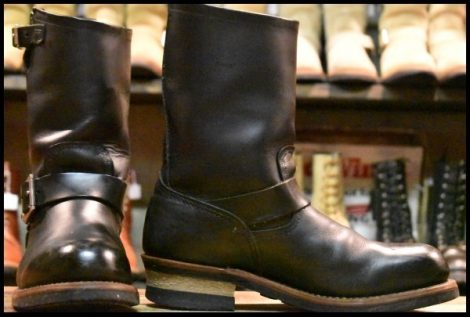 【8D 良品 09年】レッドウィング 2268 エンジニア 黒 ブラッククローム スチールトゥ プルオン ブーツ redwing HOPESMORE