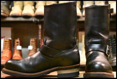 【8D 良品 09年】レッドウィング 2268 エンジニア 黒 ブラッククローム スチールトゥ プルオン ブーツ redwing HOPESMORE