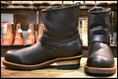 【8D 良品 13年】レッドウィング 2976 ショート エンジニア 黒 ブラッククローム スチールトゥ ブーツ redwing HOPESMORE