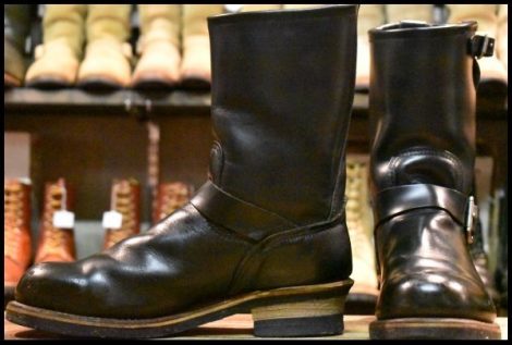【9.5D 良品 06年】レッドウィング 2268 エンジニア ブラッククローム 黒 スチールトゥ プルオン ブーツ redwing HOPESMORE