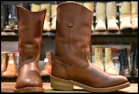 【6.5D 良品 16年】レッドウィング 1155 ペコス 茶 ブラウン ベルバリタン ロング プルオン ブーツ redwing pecos HOPESMORE