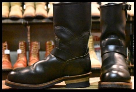 【8.5D 良品 PT91プリント】レッドウィング 2268 エンジニア ブラッククローム スチールトゥ プルオン ブーツ redwing HOPESMORE
