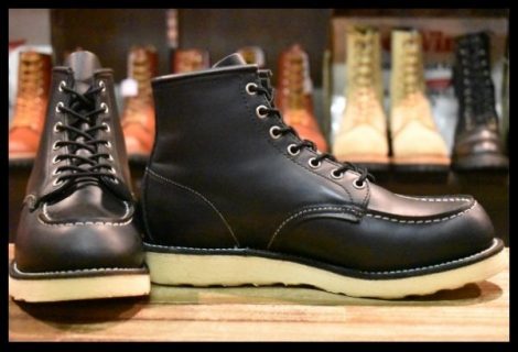 【8.5D 美品 06年】レッドウィング 8130 アイリッシュセッター 黒 ブラッククローム モックトゥ 編み上げ 8179 ブーツ redwing HOPESMORE