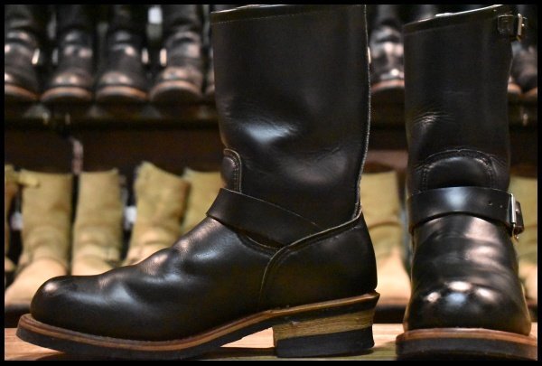 【7.5D 良品 PT91刺繍】レッドウィング 2268 エンジニア 黒 ブラッククローム スチールトゥ プルオン ブーツ redwing HOPESMORE