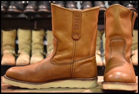 【7D 良品 11年】レッドウィング 866 ペコス 茶 オロイジナル プルオン クッションソール ブーツ redwing pecos HOPESMORE