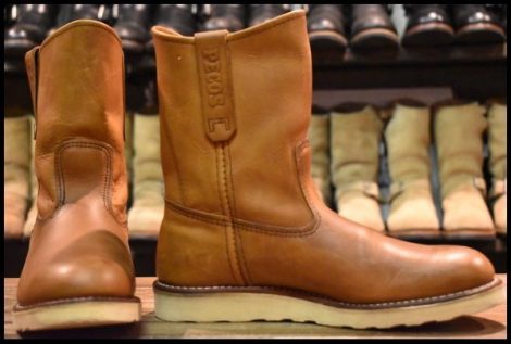 【7D 良品 11年】レッドウィング 866 ペコス 茶 オロイジナル プルオン クッションソール ブーツ redwing pecos HOPESMORE