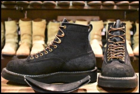 【8.5E 美品】WHITE’S ホワイツ ノースウエスト 黒スエード ブラック ラフアウト ビブラム2021ハーフスリップ 編み上げ ブーツ HOPESMORE