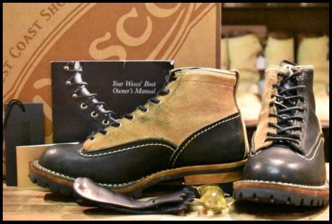 【8.5E 箱付 良品 ネイバーフッド別注 11年】WESCO ウエスコ カスタムジョブマスターLTT 2FACE ブラック×バーラップ ブーツ HOPESMORE