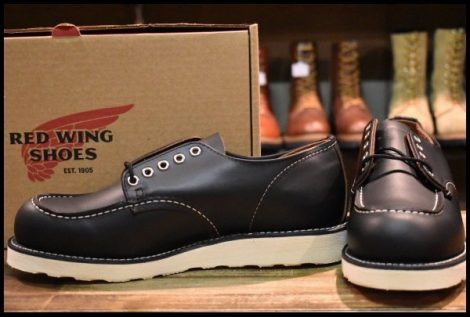 【9.5D 箱付 未使用 24年】レッドウィング 8090 オックスフォード 黒 ブラックプレーリー モックトゥ ローカット ブーツ redwing HOPESMORE