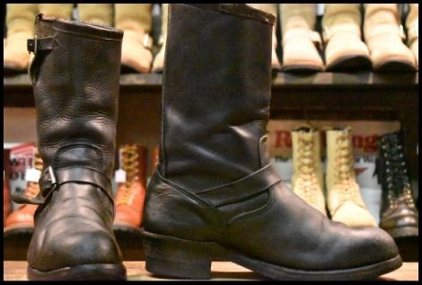 【8.5E程度 中古 黒刺繍タグ 70’S】Chippewa チペワ エンジニアブーツ ブラック プルオン ビンテージ ブーツ HOPESMORE