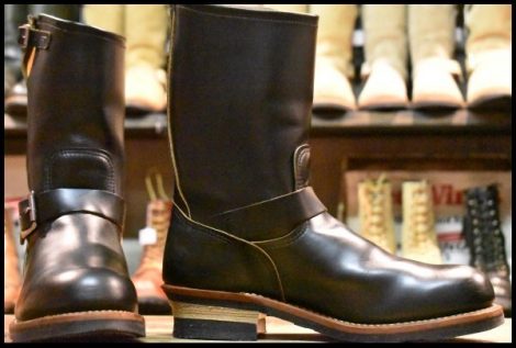 【9D 箱付 美品 14年】レッドウィング 9268 エンジニア 黒 ブラッククローンダイク スチールトゥ ブーツ redwing HOPESMORE