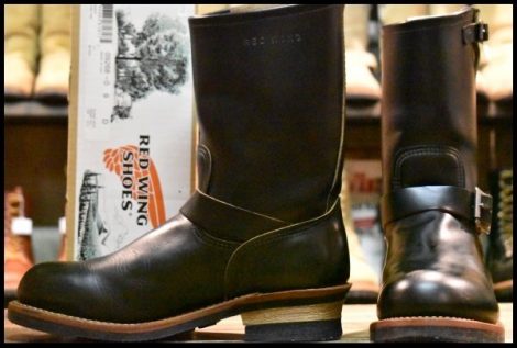 【9D 箱付 美品 14年】レッドウィング 9268 エンジニア 黒 ブラッククローンダイク スチールトゥ ブーツ redwing HOPESMORE