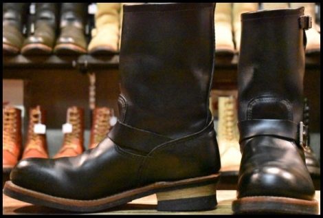 【9.5D 美品 10年】レッドウィング 2268 エンジニア ブラッククローム 黒 スチールトゥ プルオン ブーツ redwing HOPESMORE