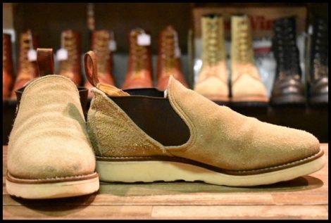 【6.5E 良品 90’S】レッドウィング 8148 ロメオ サイドゴア タンラフアウト ローカット 短靴 ベージュ ブーツ redwing HOPESMORE