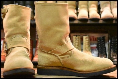 【8.5D 良品 18年 カスタム】レッドウィング 8268 スエード エンジニア ホーソーンアビレーンラフアウト ブーツ redwing HOPESMORE
