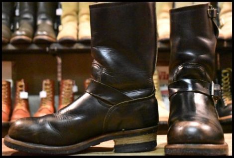 【8D 良品 PT91プリント】レッドウィング 2268 エンジニア ブラッククローム スチールトゥ プルオン ブーツ redwing HOPESMORE