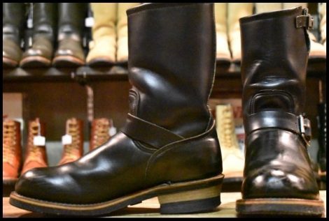 【7.5D 良品 PT91プリント 96年】レッドウィング 2268 エンジニア ブラッククローム スチールトゥ プルオン ブーツ redwing HOPESMORE