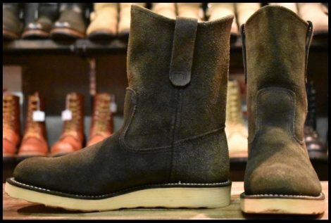 【6D 良品 BEAMS別注 09年】レッドウィング 8177 黒スエード ペコス ブラック ラフアウト ブーツ redwing pecos HOPESMORE
