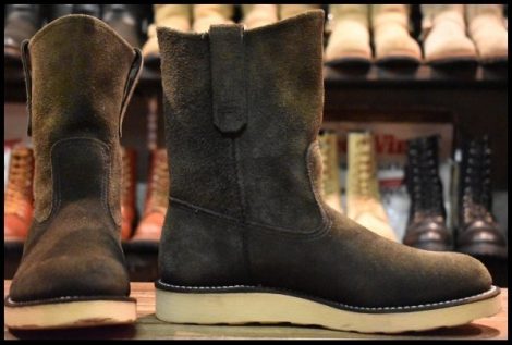 【6D 良品 BEAMS別注 09年】レッドウィング 8177 黒スエード ペコス ブラック ラフアウト ブーツ redwing pecos HOPESMORE