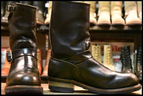 【8D 良品 PT91プリント】レッドウィング 2268 エンジニア ブラッククローム スチールトゥ プルオン ブーツ redwing HOPESMORE