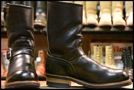 【7.5D 良品 PT91プリント 96年】レッドウィング 2268 エンジニア ブラッククローム スチールトゥ プルオン ブーツ redwing HOPESMORE