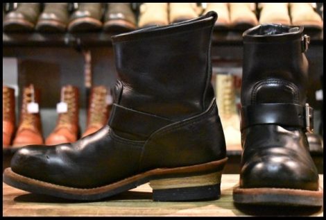 【7.5D 良品 14年】レッドウィング 2976 ショート エンジニア 黒 ブラッククローム スチールトゥ ブーツ redwing HOPESMORE