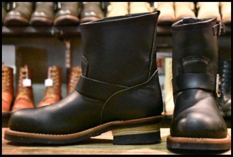 【7D 美品 11年】レッドウィング 2976 ショート エンジニア 黒 ブラッククローム スチールトゥ ブーツ redwing HOPESMORE
