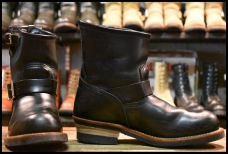 【7.5D 良品 14年】レッドウィング 2976 ショート エンジニア 黒 ブラッククローム スチールトゥ ブーツ redwing HOPESMORE