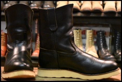 【7.5E 良品 羽タグ 97年】レッドウィング 8169 ペコス 黒 ブラッククローム プルオン クッションソール ブーツ redwing pecos HOPESMORE