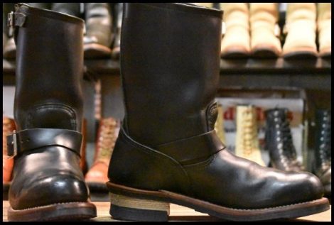 【8.5D 良品 10年】レッドウィング 2268 エンジニア 黒 ブラッククローム スチールトゥ ブーツ redwing HOPESMORE