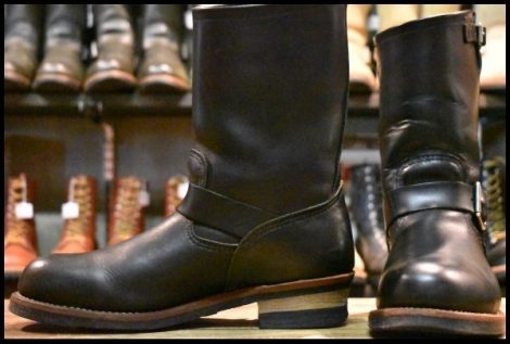 【9.5D 良品 12年】レッドウィング 2268 エンジニア 黒 ブラッククローム プルオン スチールトゥ ブーツ redwing HOPESMORE