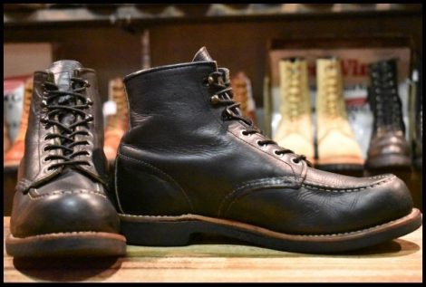 【8.5D 良品 12年】レッドウィング 9213 モックトゥ 黒 ブラック オイルドレザー モックトゥ ブーツ redwing HOPESMORE