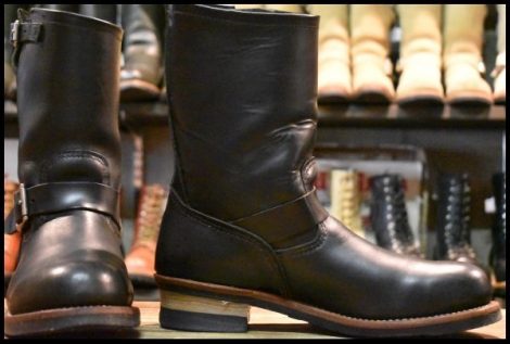 【9.5D 良品 12年】レッドウィング 2268 エンジニア 黒 ブラッククローム プルオン スチールトゥ ブーツ redwing HOPESMORE