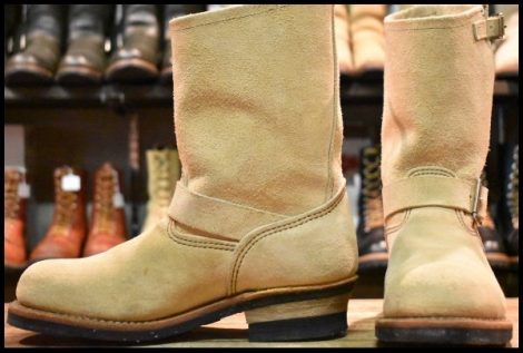 【7.5D 美品 08年】レッドウィング 8268 スエード エンジニア ホーソーンアビレーン ラフアウト スチールトゥ ブーツ redwing HOPESMORE