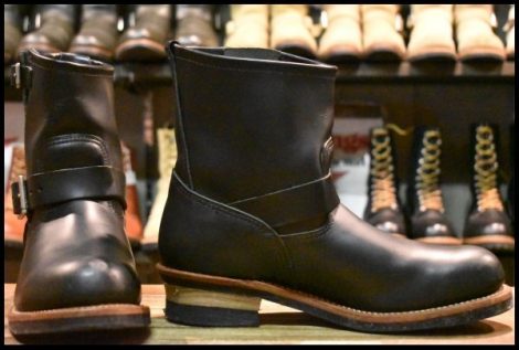 【9.5D 美品 14年】レッドウィング 2976 ショート エンジニア 黒 ブラッククローム スチールトゥ ブーツ redwing HOPESMORE