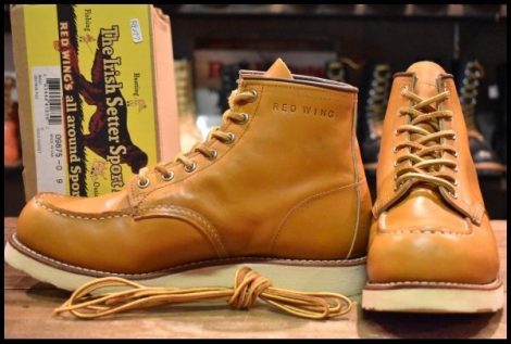 【9E 箱付 美品 14年】レッドウィング 9875 アイリッシュセッター ゴールドラセット モックトゥ レースアップ ブーツ redwing HOPESMORE