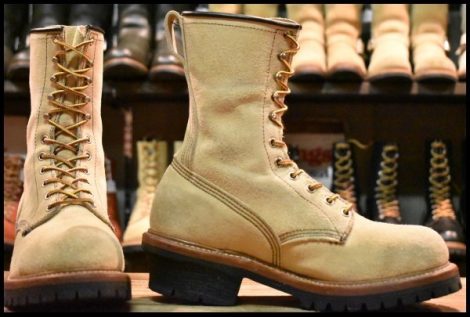 【8D 良品 10年】レッドウィング 8211 スエード ロガー ホーソーン ラフアウト スチールトゥ 編み上げ ブーツ redwing 8218 HOPESMORE