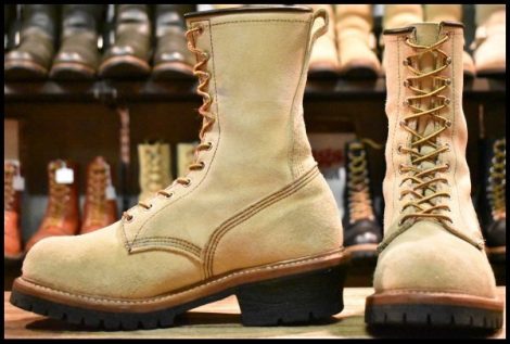 【8D 良品 10年】レッドウィング 8211 スエード ロガー ホーソーン ラフアウト スチールトゥ 編み上げ ブーツ redwing 8218 HOPESMORE