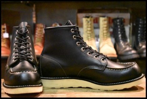 【8.5E 美品 10年】レッドウィング 8179 アイリッシュセッター 黒 ブラッククローム モックトゥ 編み上げ ブーツ redwing HOPESMORE