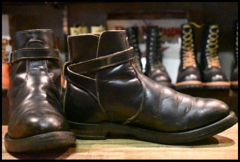 【8.5E 中古 旧羽タグ 92年】レッドウィング 8196 ジョッパーブーツ 黒 ブラック ベルト付き プルオン redwing HOPESMORE