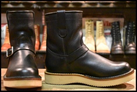 【UK6.5 美品】VIBERG ヴァイバー 87ショートシフト エンジニア ブラック 黒 ヴィバーグ ブーツ プルオン ウエスコ HOPESMORE
