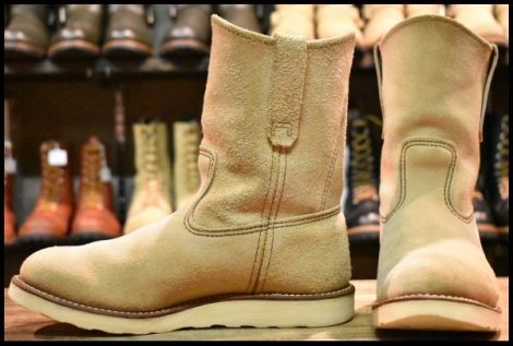 【7.5E 良品 10年】レッドウィング 8168 スエード ペコス ホーソーン アビレーン ラフアウト ベージュ ブーツ redwing pecos HOPESMORE