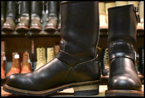 【9D 良品 PT91プリント 96年】レッドウィング 2268 エンジニア 黒 ブラッククローム スチールトゥ ブーツ redwing HOPESMORE
