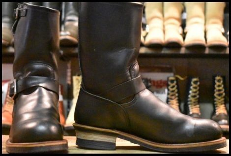 【9D 良品 PT99プリント 旧シルエット 04年】レッドウィング 2268 エンジニア 黒 ブラッククローム ブーツ redwing HOPESMORE