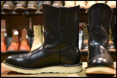 【7.5E 良品 07年】レッドウィング 8169 ペコス 黒 ブラッククローム プルオン クッションソール ブーツ redwing pecos HOPESMORE