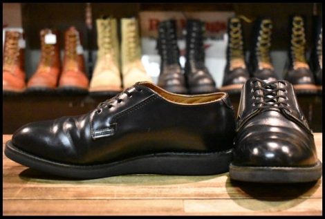 【8D 良品 21年】レッドウィング 101 ポストマン シューズ 黒 ブラック シャパラル 短靴 レースアップ ブーツ redwing HOPESMORE