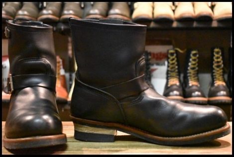 【11D 良品 14年】レッドウィング 2976 ショート エンジニア 黒 ブラッククローム スチールトゥ ブーツ redwing HOPESMORE