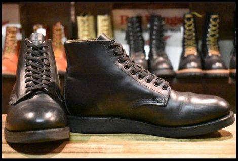 【8.5D 良品 15年】レッドウィング 9197 ポストマン 黒 ブラック シャパラル プレーントゥ レースアップ ブーツ redwing HOPESMORE